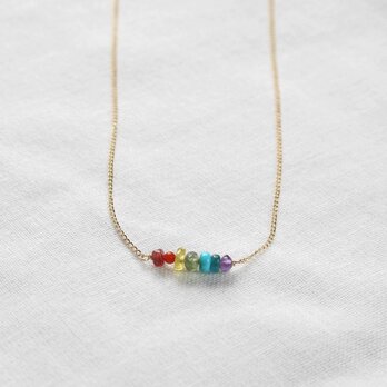 "Rainbow Gems Necklace”　14KGFの画像