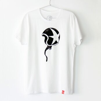 ★ヘルメットのTシャツ white x blackの画像