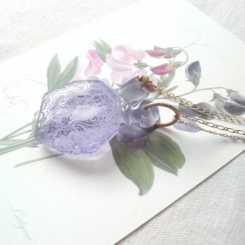 ヴィンテージ　Soft-purple香水瓶　ネックレスの画像