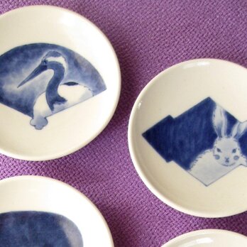 幸せを招く動物小皿【ツル】