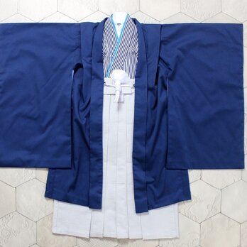 ◆羽織袴セット/紺縞/5歳【受注生産】の画像