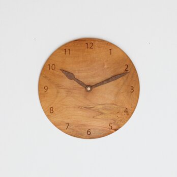木製 掛け時計 丸 桜材21の画像