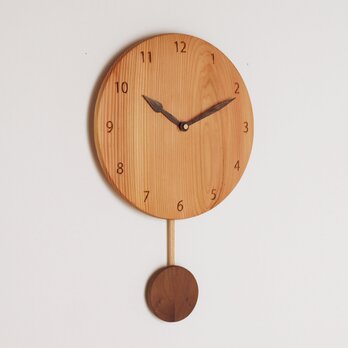木製 振り子時計 丸型　松材3の画像