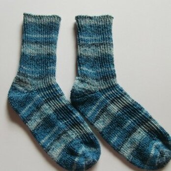 春夏用手編み靴下【ﾒｷｼｺ･ｺｯﾄﾝ･ｽﾄﾚｯﾁ 大西洋】の画像