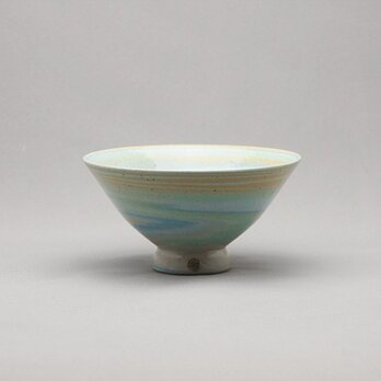 マーブル茶碗（青2色黄緑白）の画像