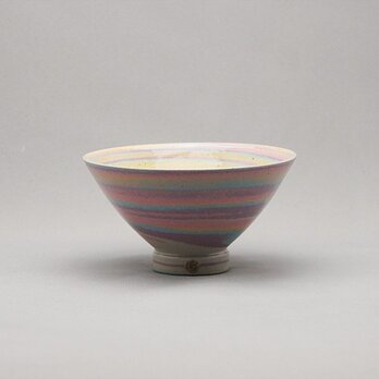 マーブル茶碗（ピンク紫青黄白）の画像