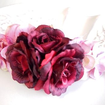 優しいお花のふんわりバレッタ・薔薇R１６０１の画像