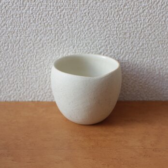 陶器　育てるウツワ 揺ら フリーカップ 白 顔料青 地シリーズの画像