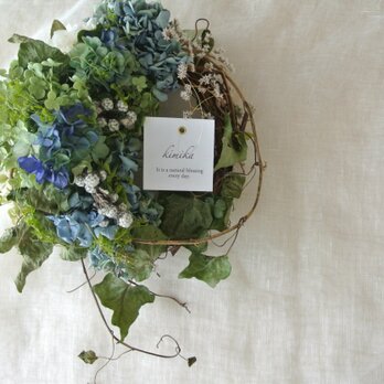 アナベルと青紫陽花のwreath.csの画像