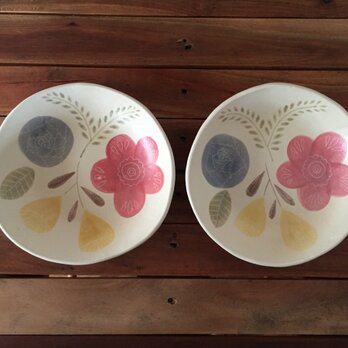 flower plate　ｰred＋blueｰの画像