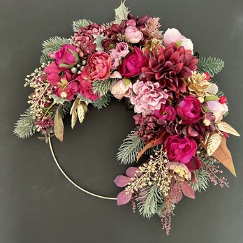 Rose & Dahlia wreathの画像