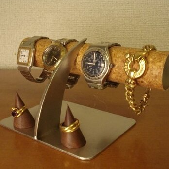 時計スタンド　木製指輪スタンド付き（未固定）の画像