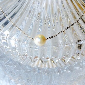 人魚姫の涙 宇和島産 あこや真珠の一粒ネックレス銀色の画像
