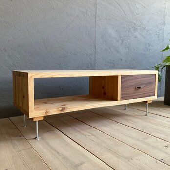 桧×ウォルナット　TVボード/サイドテーブル/ローテーブル