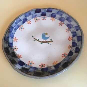 定番・青い鳥の大皿の画像