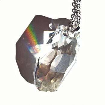 【稀少スワロフスキー　meteor ２８mm ）の　願いのネックレス】クリスタルシルバーシェイドの画像