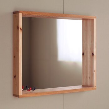木製 はこ鏡　桧（ヒノキ）材1　ミラー　ボックス型の画像