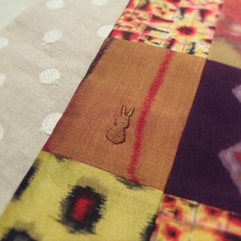 銘仙×リネンの小さな襟巻き「錦繍」プチマフラー ネックウォーマーの画像
