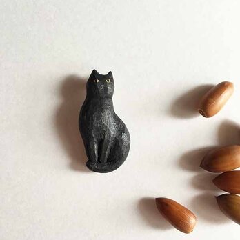クスノキの 黒ねこ ブローチ