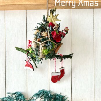 Xmas dryflower hangingの画像