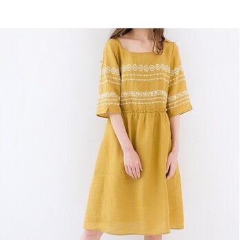 【M】アンティーク刺繍柄大人可愛いワンピース♪