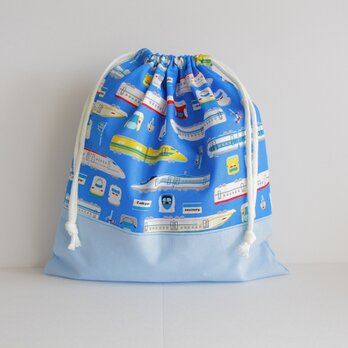 お着替え袋（新幹線・ブルー）の画像