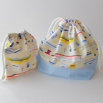 お弁当袋＆コップ袋（新幹線）の画像
