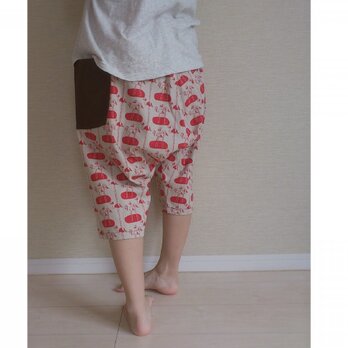 綿麻ゆるハーフパンツ014(フラミンゴ赤)の画像