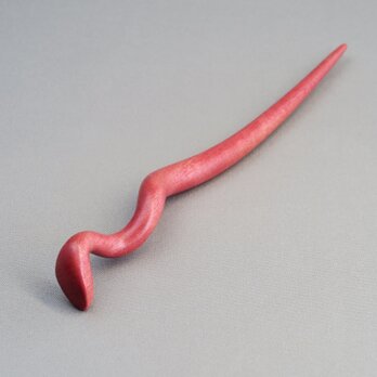 木製 蛇のかんざし(Ｍサイズ) PI/ピンクアイボリーの画像