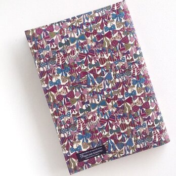 リバティ A5ブックカバー ジェニーズリボンズ パープル
