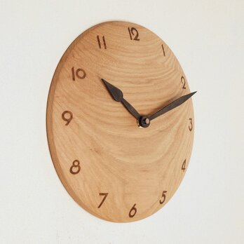 木製 掛け時計 丸 楡（ニレ）材2の画像
