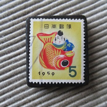 日本　アップサイクル切手ブローチ 1532の画像