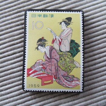 日本　美術切手ブローチ 1552の画像