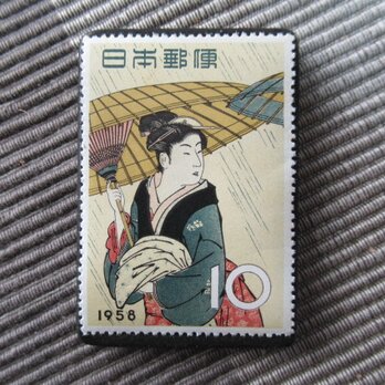 日本　美術切手ブローチ 1554の画像