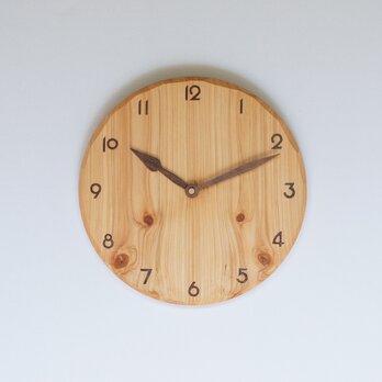 木製 掛け時計 丸型 ヒノキ材6の画像