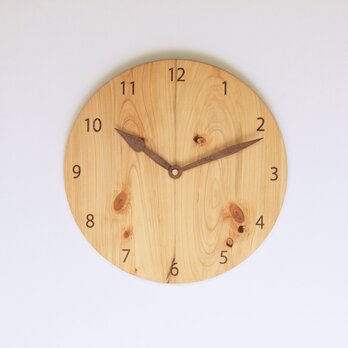 木製 掛け時計 丸型 ヒノキ材10の画像