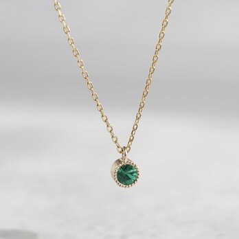 K18 Emerald birthstone necklace [P033K18EM]の画像
