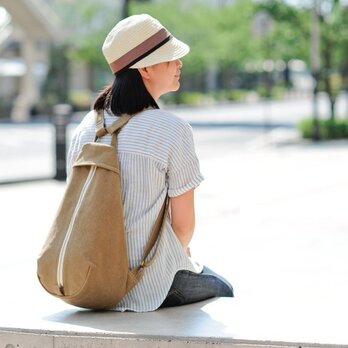 ベリー / ベージュ【受注製作】 Trocco 帆布バッグ