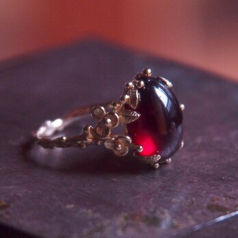 夕暮れリング（ガーネット）ｋ18ＹＧ