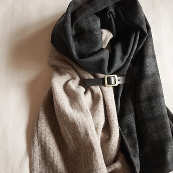 three cloth leathrbelt stole <16aw-a>の画像