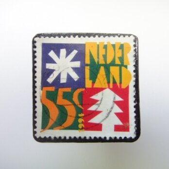 アップサイクル　クリスマス切手ブローチ1746