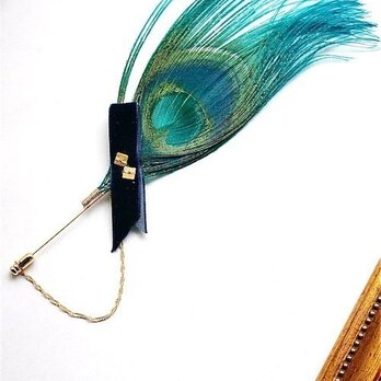 Peacock feather hatpinの画像