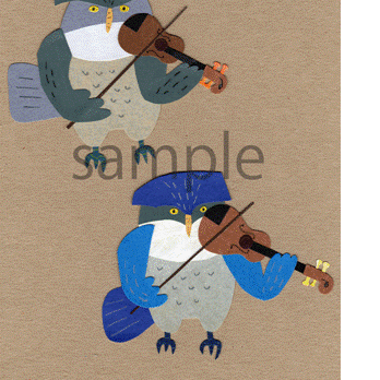 「バイオリン２重奏」　ポストカード 2枚セットの画像