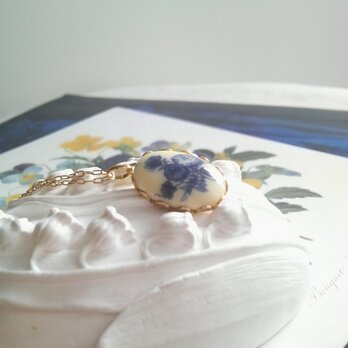 ヴィンテージ　Blue-flower　ネックレスの画像