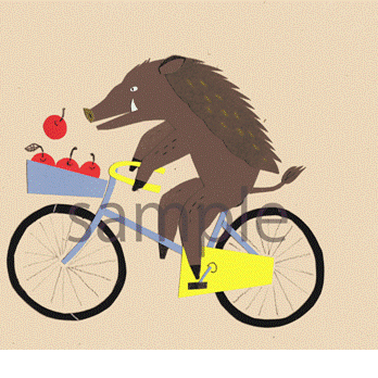 「自転車に乗って」ポストカード 2枚セットの画像