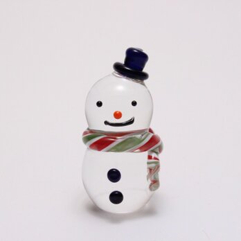 ガラス クリスマス 雪だるま シルクハット　ミニの画像