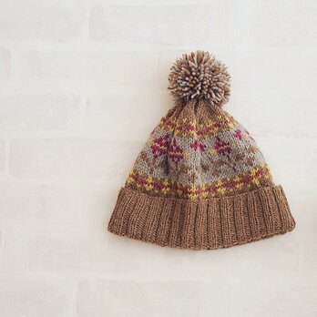 【編み物キット】花模様のニット帽の画像