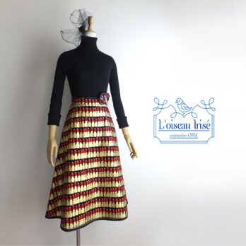 ルージュ柄フレアースカート