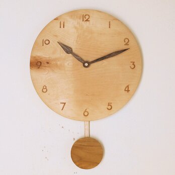 木製 振り子時計　楓材8の画像