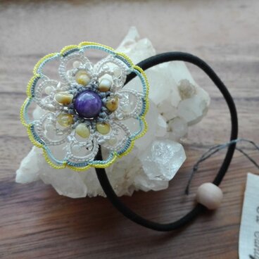 天然石ヘアゴム　チャロアイト